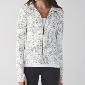 Lululemon Scuba Full Zip Hoodie – Manifesto Script, Ghost Black, Size 6